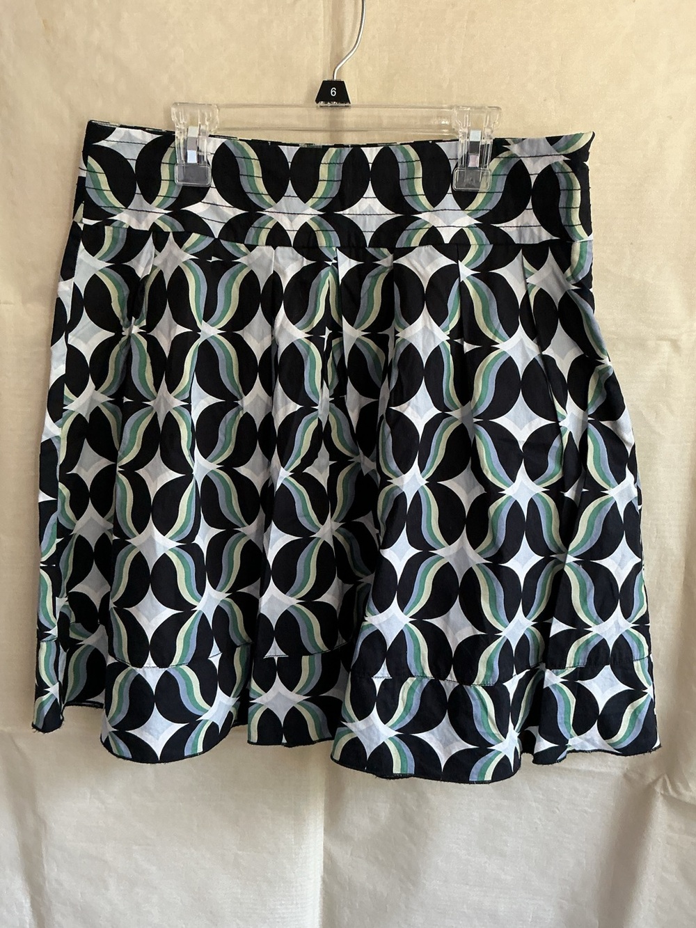 Rue21 Black & White Skater Skirt with Green Accents
